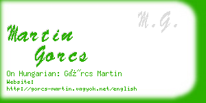 martin gorcs business card